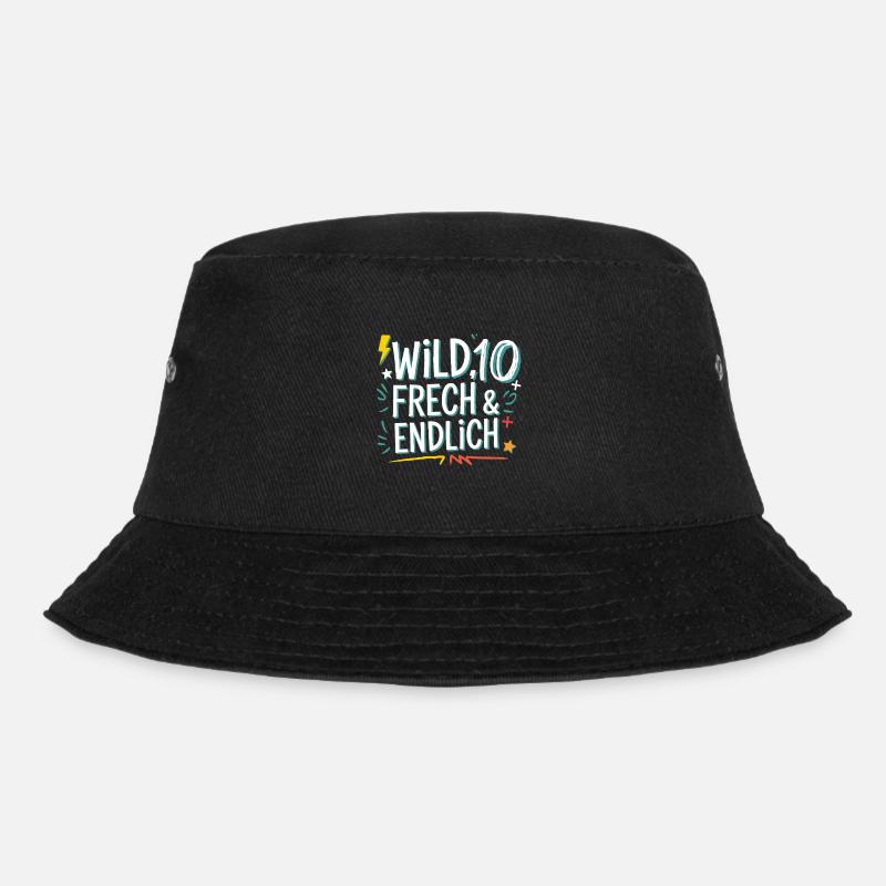 Wild, Frech & Endlich 10 Jahre 10. Geburtstag - Bucket Hat - Schwarz