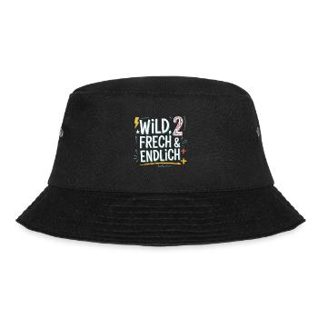 Wild, Frech & Endlich 2 Jahre 2. Geburtstag - Bucket Hat - Schwarz - Vorne - Lela (165cm)