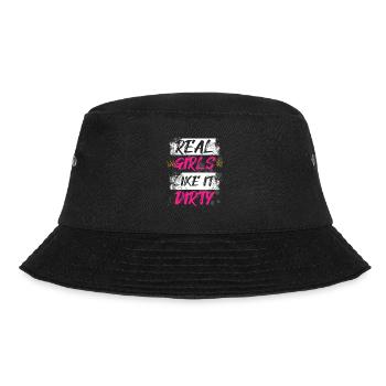 Real girls like it dirty Schlammlauf Mud Run Muddy - Bucket Hat - black - Front - Lela (165cm)