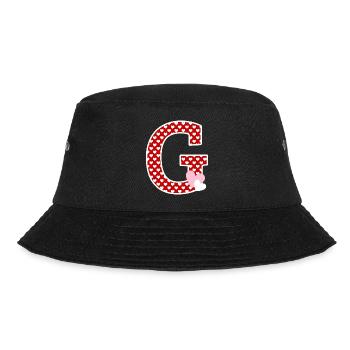Buchstabe g Herz - Bucket Hat - Schwarz - Vorne - Lela (165cm)