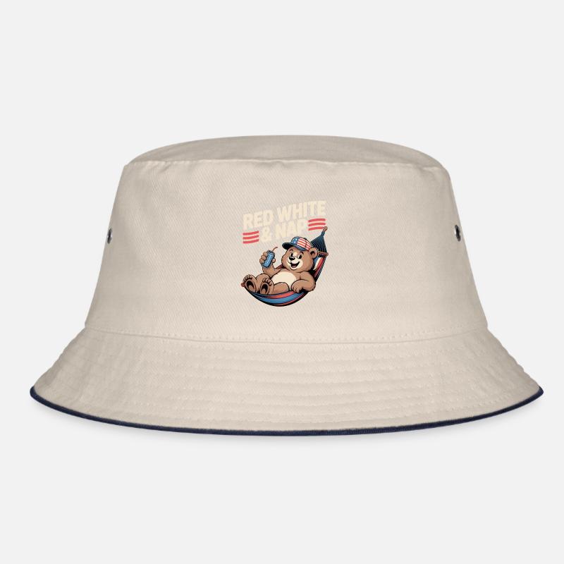 4. Juli Väter Roter Weißer & Nickerchen Bucket Hat