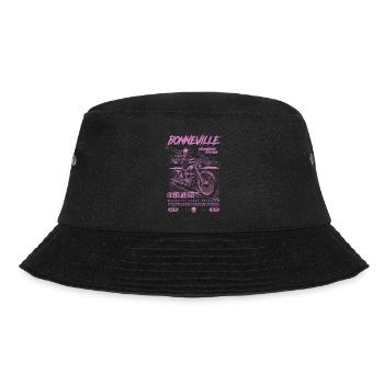 Bonneville Salzwüste Motorrad Vintage Biker - Bucket Hat - Schwarz - Vorne - Lela (165cm)