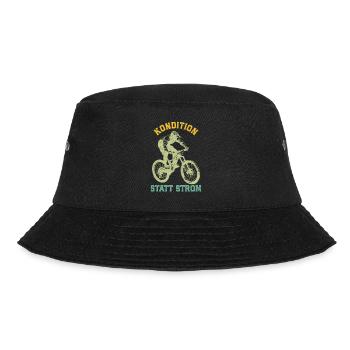 Radler KONDITION STATT STROM Radeln Lustiges - Bucket Hat - Schwarz - Vorne - Lela (165cm)