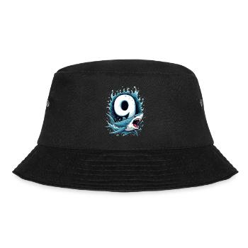 Hai Kindergeburtstag Nummer Neun Abenteuer - Bucket Hat - Schwarz - Vorne - Lela (165cm)