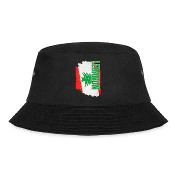 Vertikale Libanon-Flagge, Ich liebe den Libanon - Bucket Hat - Schwarz - Vorne - Lela (165cm)