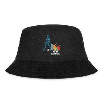 Ich & meine Follower – Katzenhumor Design - Bucket Hat - Schwarz - Vorne - Lela (165cm)