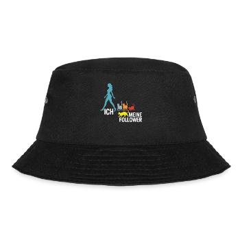 Ich & meine Follower – Katzenhumor Design - Bucket Hat - Schwarz - Vorne - Lela (165cm)