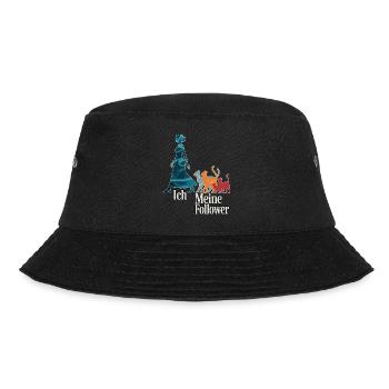 Ich & meine Follower – Katzenhumor Design - Bucket Hat - Schwarz - Vorne - Lela (165cm)