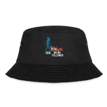 Ich & meine Follower – Katzenhumor Design - Bucket Hat - Schwarz - Vorne - Lela (165cm)