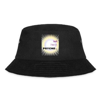 Weiches süßes Psycho-Shirt – Y2K Baddie Ästhetik - Bucket Hat - Schwarz - Vorne - Lela (165cm)