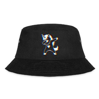 Glitch Dab Einhorn – Trendy Fantasy - Bucket Hat - Schwarz - Vorne - Lela (165cm)