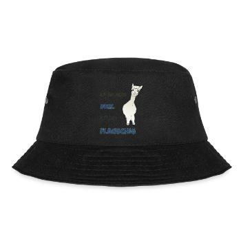 Ich bin nicht dick, ich bin flauschig! - Bucket Hat - Schwarz - Vorne - Lela (165cm)