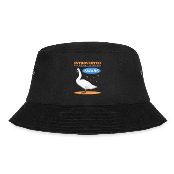 Swans Swans Swan Lover Gifts - Bucket Hat - black - Front - Lela (165cm)