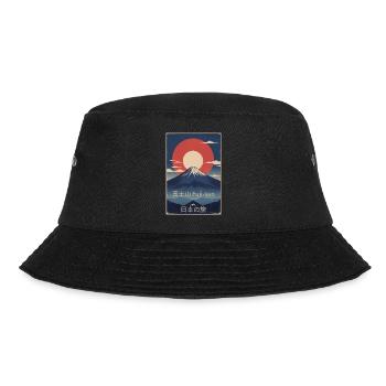 Berg Retro T-Shirt Japan Reise Asien Poster - Bucket Hat - Schwarz - Vorne - Lela (165cm)