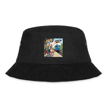 HOLIDAY WITH FAMILY, ADVENTURE AWAITS - Bucket Hat - black - Front - Lela (165cm)