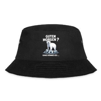 Good morning? Very thin ! Funny polar bear - Bucket Hat - black - Front - Lela (165cm)