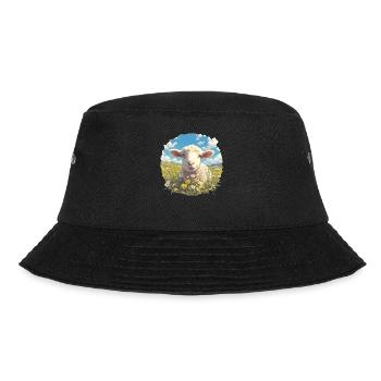 Schafe Schaf - Bucket Hat - Schwarz - Vorne - Lela (165cm)