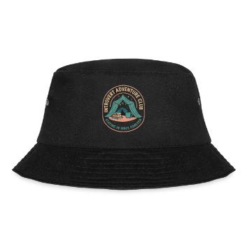 Introvert Adventure Club - Cozy Indoor Camp - Bucket Hat - black - Front - Lela (165cm)