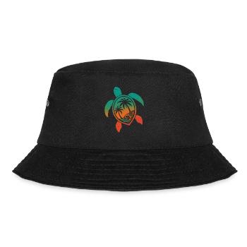 Turtle Motif Waves Festival Turtle Surfer - Bucket Hat - black - Front - Lela (165cm)