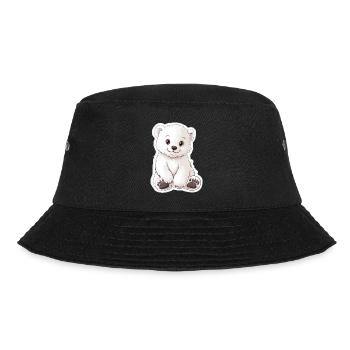 Polar Bear Illustration – Arctic Animal Motif - Bucket Hat - black - Front - Lela (165cm)