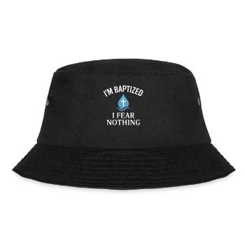 Ich Bin Getauft Fürchte Nichts - Bucket Hat - Schwarz - Vorne - Lela (165cm)
