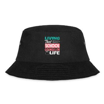 Lebe Das Schulberaterleben - Bucket Hat - Schwarz - Vorne - Lela (165cm)