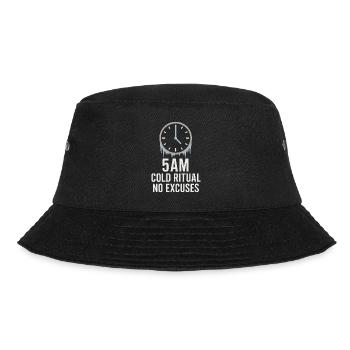 Kaltes Duschen Mentale Härte Kälteexposition - Bucket Hat - Schwarz - Vorne - Lela (165cm)