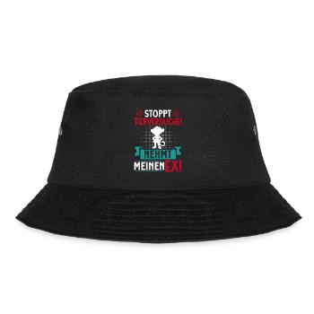 Tierschutz STOPPT TIERVERSUCHE NEHMT MEINEN EX - Bucket Hat - Schwarz - Vorne - Lela (165cm)