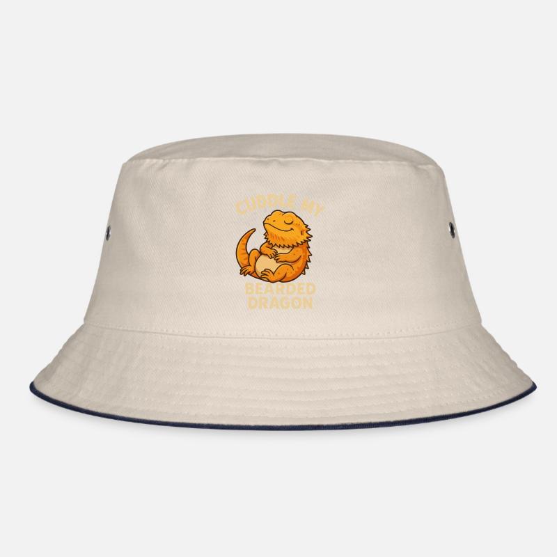 Cuddle with bearded dragon motif Bucket Hat