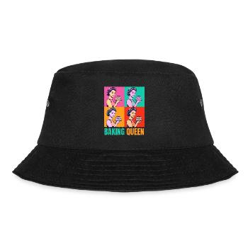 Baking Cake Baking Queen Baking Fairy Baker Pop Art - Bucket Hat - black - Front - Lela (165cm)