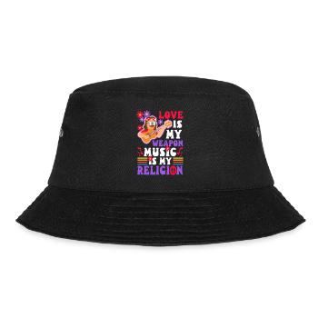 Love is my weapon, music is my religion. - Bucket Hat - black - Front - Lela (165cm)