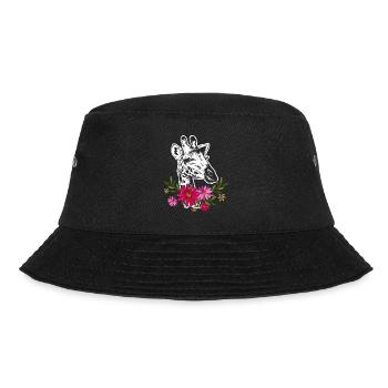 Giraffe With Flowers - Bucket Hat - black - Front - Lela (165cm)