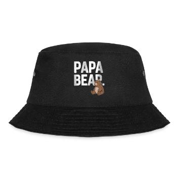 Papa Bear – Fun Design for Fathers - Bucket Hat - black - Front - Lela (165cm)