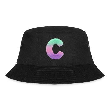 Letter C in fur look and colour gradient - Bucket Hat - black - Front - Lela (165cm)