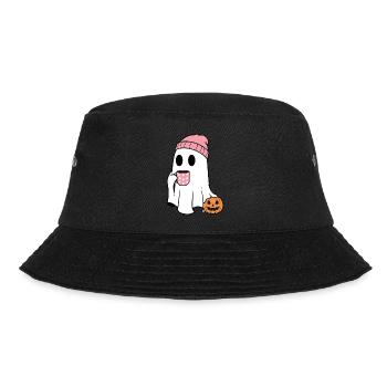 Cute Ghost Drinking Coffee Lover - Bucket Hat - black - Front - Lela (165cm)