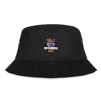 Mykonos 2025 Urlaub Fuchs - Bucket Hat - Schwarz - Vorne - Lela (165cm)