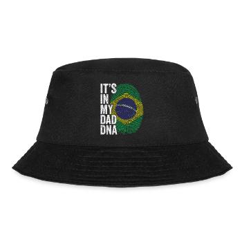 Brasilien Flagge Brasilianischer Papa Fußabdruck - Bucket Hat - Schwarz - Vorne - Lela (165cm)