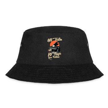 Piano Pianisten Hobby Klavierspieler Musik Spruch - Bucket Hat - Schwarz - Vorne - Lela (165cm)