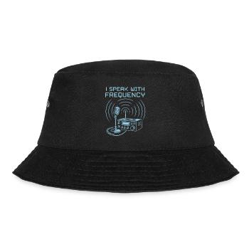 Ich spreche mit Frequenz - Bucket Hat - Schwarz - Vorne - Lela (165cm)