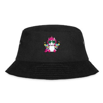 Unicorn Cocktail Booze Party Celebrations Vacation Bachelor Party - Bucket Hat - black - Front - Lela (165cm)