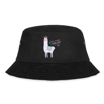 Llamacorn rosa Lama Einhorn  - Bucket Hat - Schwarz - Vorne - Lela (165cm)