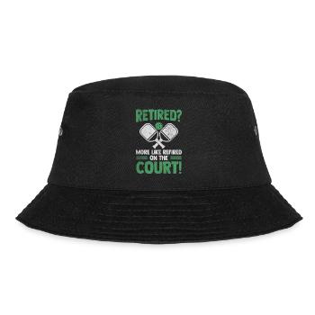 Ruhestand Opa Oma Pickleball Spieler Geschenk - Bucket Hat - Schwarz - Vorne - Lela (165cm)