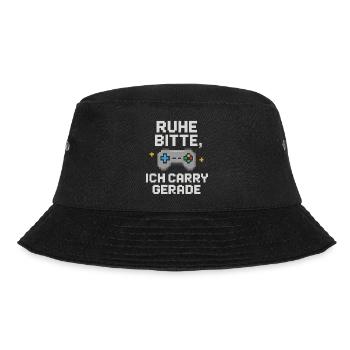 Ruhe Bitte Pixel Controller Grafik - Bucket Hat - Schwarz - Vorne - Lela (165cm)