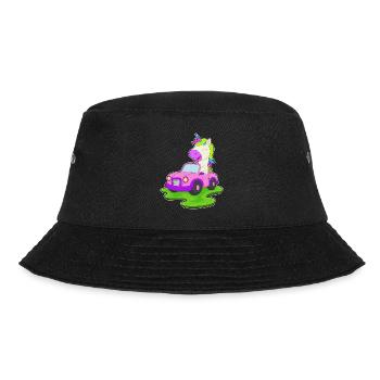 Einhorn Auto - Bucket Hat - Schwarz - Vorne - Lela (165cm)