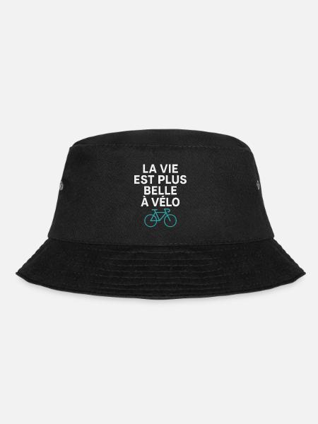 Life Is More Beautiful On Bike Cycling Humor - Bucket Hat - black