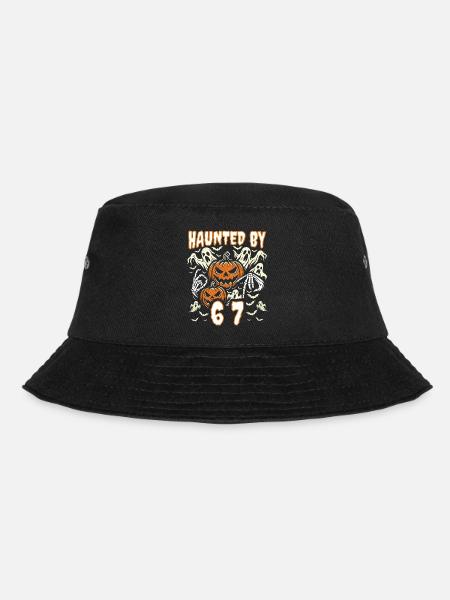 Haunted By 67 Six Seven Meme Gen Alpha Basketball - Bucket Hat - black