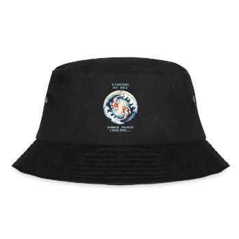 Staring at Koi: Peace Invites | Zen, Garden Pond - Bucket Hat - black - Front - Lela (165cm)