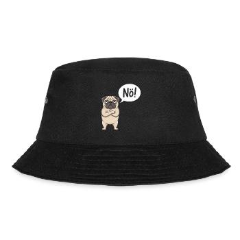Mops Nö Lustiges Hunde Design - Bucket Hat - Schwarz - Vorne - Lela (165cm)