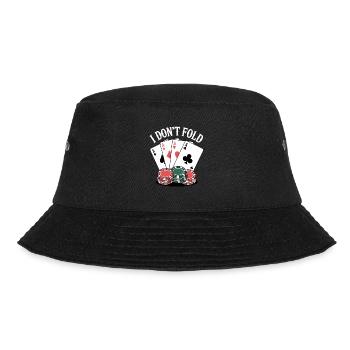 Fold Poker Karten - Bucket Hat - Schwarz - Vorne - Lela (165cm)