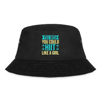 Fitness Fanatics Hiit Like A Girl Calisthenics Gym - Bucket Hat - Schwarz - Vorne - Lela (165cm)